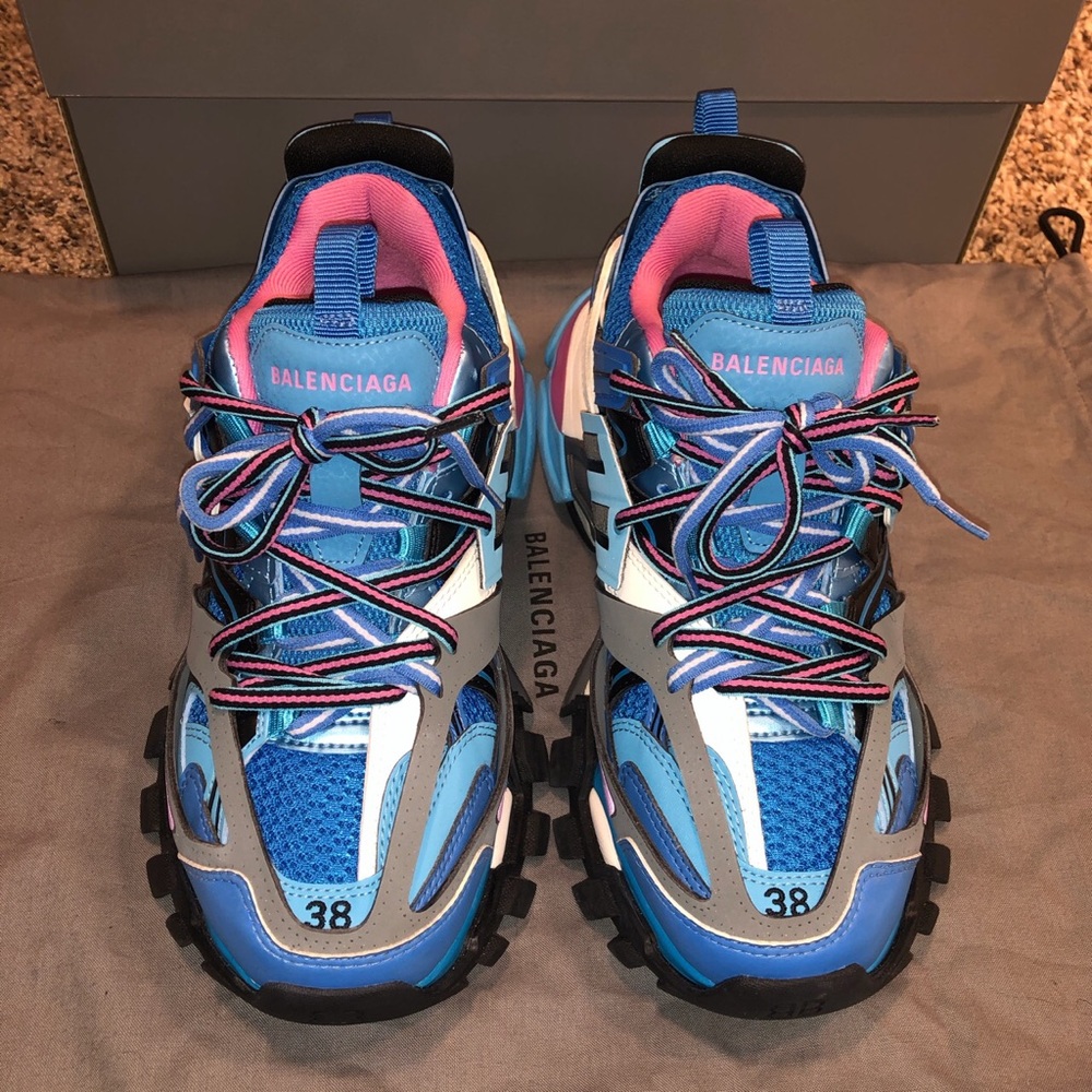 Balenciaga Blue & Pink Track Sneakers